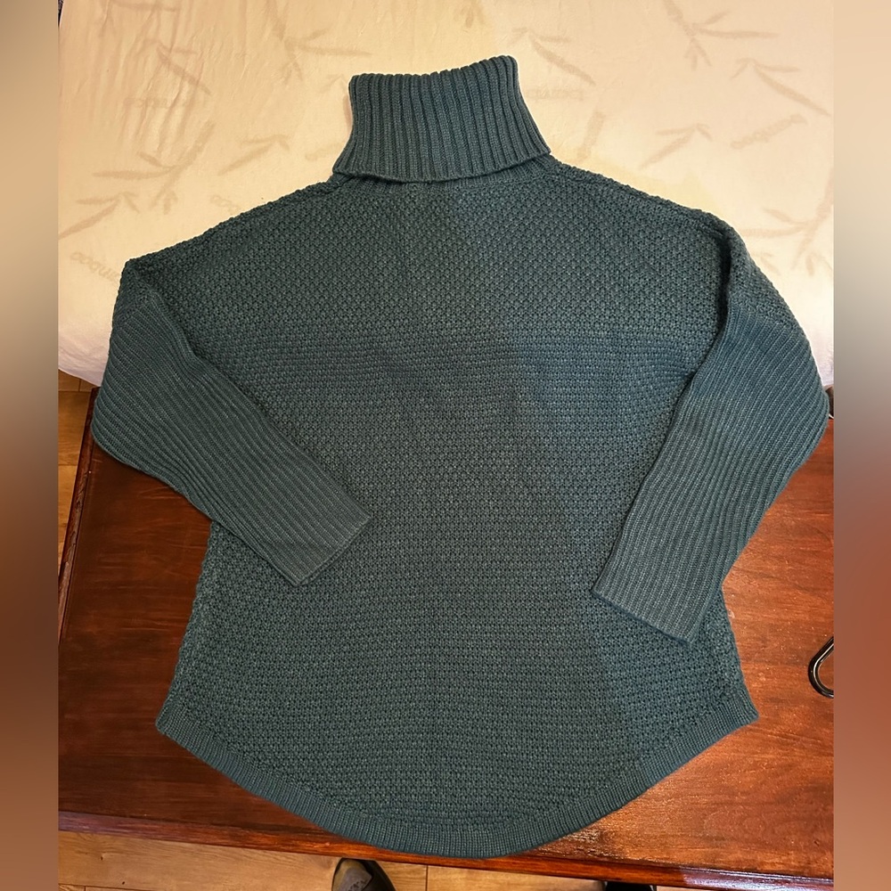 Teal Turtleneck Knit Sweater